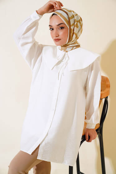 Denizci Yaka Gömlek Ekru - Gömlek