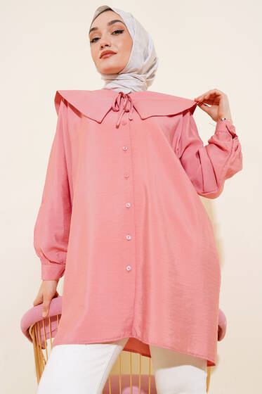 Denizci Yaka Gömlek Gül Kurusu - Gömlek