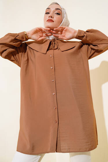 Denizci Yaka Gömlek Kahve - Gömlek