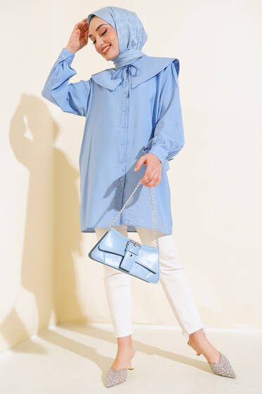 Denizci Yaka Gömlek Mavi - Gömlek