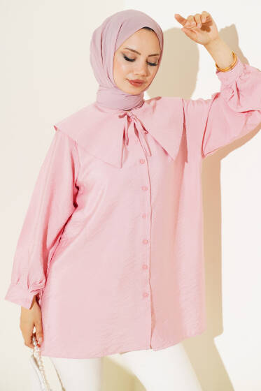 Denizci Yaka Gömlek Pudra - Gömlek