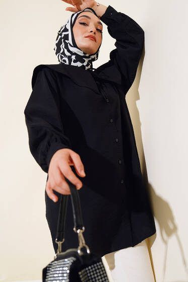 Denizci Yaka Gömlek Siyah - Gömlek