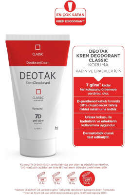 Deotak Classic Krem Deodorant 35 ml - Yılın Fırsatı