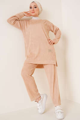 Deri Armalı İkili Takım Bej 