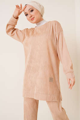 Deri Armalı İkili Takım Bej - İKİLİ TAKIM