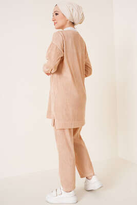 Deri Armalı İkili Takım Bej - İKİLİ TAKIM