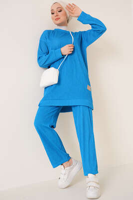 Deri Armalı İkili Takım İndigo 