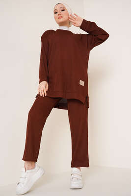 Deri Armalı İkili Takım Kahve - NEVA MODA