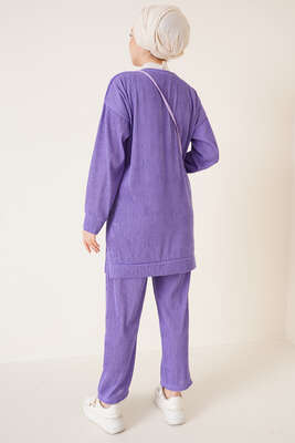 Deri Armalı İkili Takım Lila - İKİLİ TAKIM