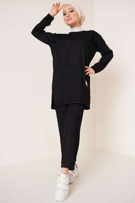 Deri Armalı İkili Takım Siyah 