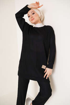 Deri Armalı İkili Takım Siyah - İKİLİ TAKIM