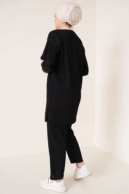 Deri Armalı İkili Takım Siyah - İKİLİ TAKIM