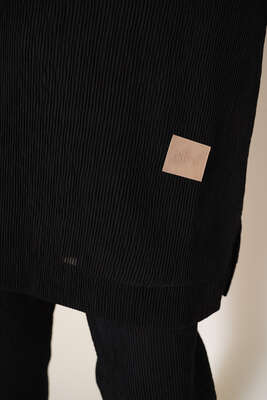 Deri Armalı İkili Takım Siyah - İKİLİ TAKIM