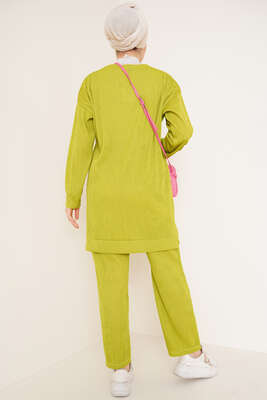 Deri Armalı İkili Takım Yağ Yeşili - İKİLİ TAKIM