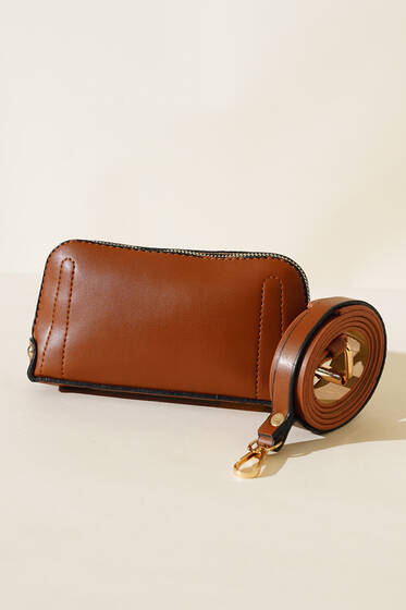 Deri Bel Çantası Taba - Bel Çantası