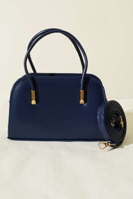 Deri El ve Omuz Çantası Lacivert - Kol Çantası