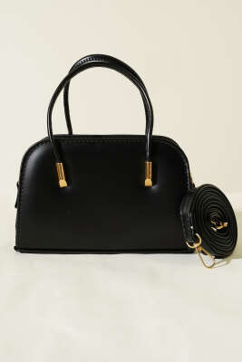 Deri El ve Omuz Çantası Siyah - Günün Kombini