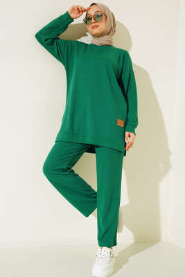 Deri Logo Armalı İkili Takım Yeşil - İKİLİ TAKIM