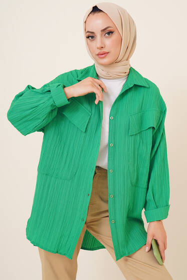 Derin Cepli Bürümcük Gömlek Benetton - Gömlek