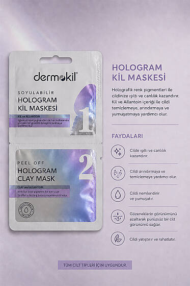 Dermokil Hologram Kil Maskesi Peeling Etkili 2x7.5 ml - Yüz Bakımı