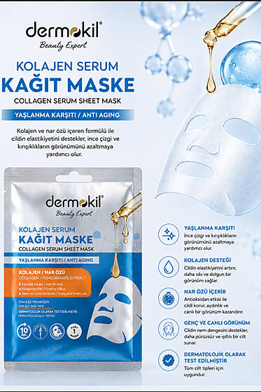 Dermokil Kağıt Yüz Maskesi Colagen 20 g - Yüz Bakımı