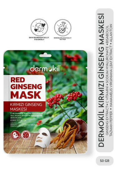Dermokil Kağıt Yüz Maskesi Red Ginseng 20 g - Yüz Bakımı