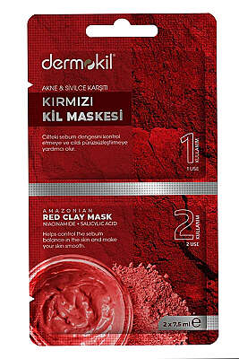 Dermokil Kırmızı Kil Akne ve Sivilce karşıtı Maske 2x7.5 ml - Kişisel Bakım Ürünleri