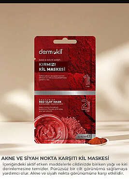 Dermokil Kırmızı Kil Akne ve Sivilce karşıtı Maske 2x7.5 ml - Kişisel Bakım Ürünleri
