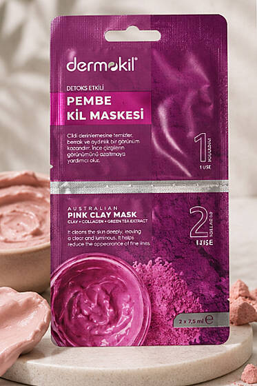 Dermokil Pembe Kil Maskesi Peeling Etkili 2x7.5 ml - Yüz Bakımı