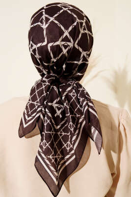 Desenli Acı Kahve Serisi Eşarp Asorti 2 - Başörtüsü