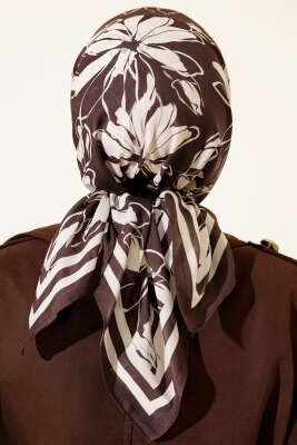 Desenli Acı Kahve Serisi Eşarp Asorti 3 - Başörtüsü