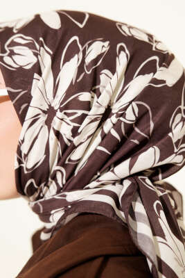 Desenli Acı Kahve Serisi Eşarp Asorti 3 - Başörtüsü