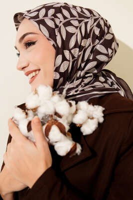 Desenli Acı Kahve Serisi Eşarp Asorti 4 - Başörtüsü