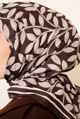 Desenli Acı Kahve Serisi Eşarp Asorti 4 - Başörtüsü