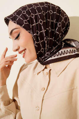 Desenli Acı Kahve Serisi Eşarp Asorti 5 - ASSE BONE