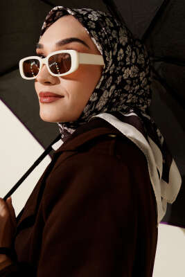 Desenli Acı Kahve Serisi Eşarp Asorti 6 - Başörtüsü