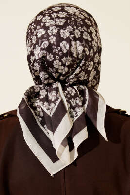 Desenli Acı Kahve Serisi Eşarp Asorti 6 - Başörtüsü