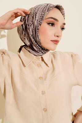 Desenli Acı Kahve Serisi Eşarp Asorti 8 - Başörtüsü