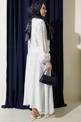 Desenli Bağlama Detaylı Etekli İkili Takım Bebe Mavi - İkili Takım