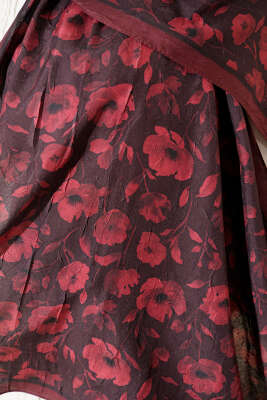 Desenli Bambu Kraş Bordo Serisi Asorti 8 - Başörtüsü