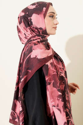 Desenli Bambu Kraş Bordo Serisi Asorti 9 - Başörtüsü