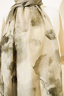 Desenli Bambu Kraş Şal Haki - Başörtüsü