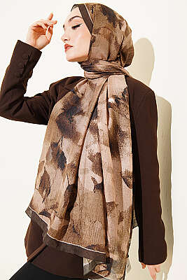 Desenli Bambu Kraş Şal Kamuflaj Yeşili 