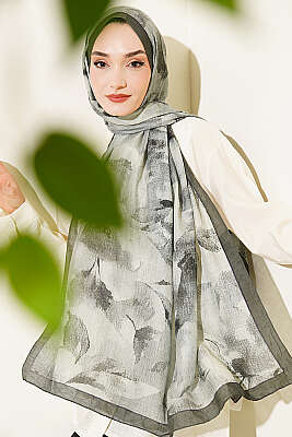 Desenli Bambu Kraş Şal Zümrüt 