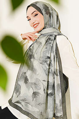 Desenli Bambu Kraş Şal Zümrüt - Başörtüsü