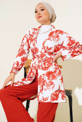 Desenli Bürümcük Kimono Takım Kiremit - 2