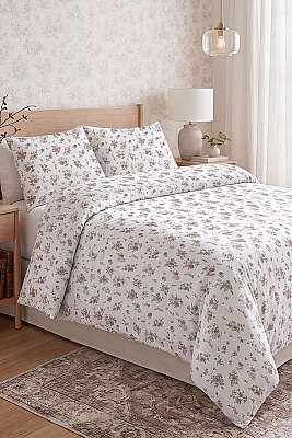 Desenli Çift Kişilik Nevresim Takımı Kahve 