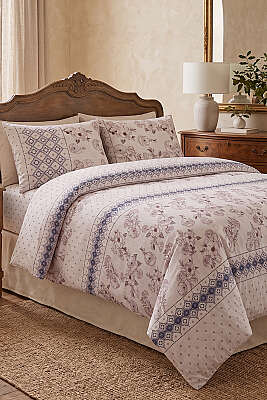 Desenli Çift Kişilik Nevresim Takımı Mavi 