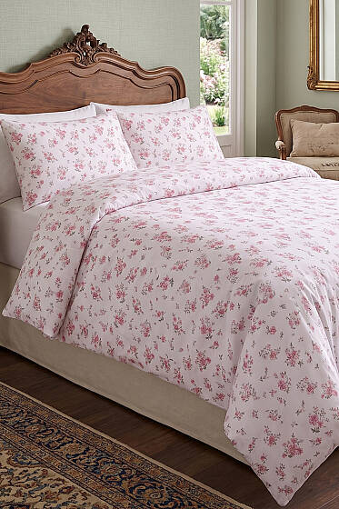 Desenli Çift Kişilik Nevresim Takımı Pembe - Nevresim Takım