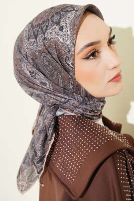 Desenli Demore Latte Serisi Eşarp Asorti 1 - Başörtüsü